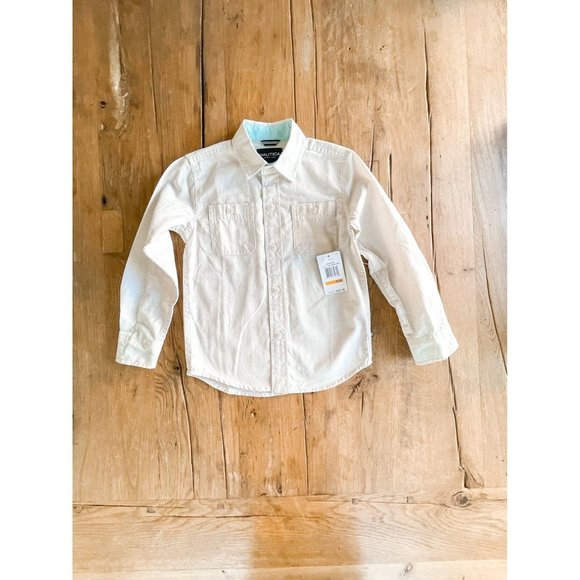 Nautica Other - NWT! Nautica Boys Cream Long Sleeve Button Down, Size 4